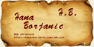 Hana Borjanić vizit kartica